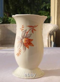 Vase Ivory Bavaria Porcelain Flower Relief Marked Antique Art Deco
