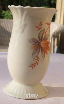 Vase Ivory Bavaria Porcelain Flower Relief Marked Antique Art Deco