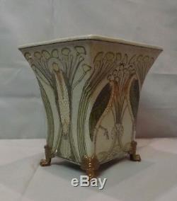 Vase Marabou Bird Art Deco Style Art Nouveau Style Porcelain Bronze