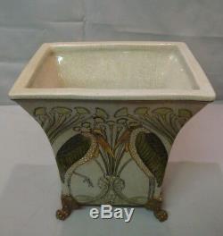 Vase Marabou Bird Art Deco Style Art Nouveau Style Porcelain Bronze
