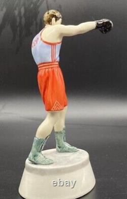 Very Beautiful Olympic Boxer Porcelain Figurine 21CM Multicolor