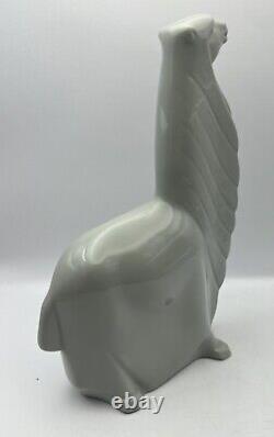 Very RARE LENOX LLAMA ART DECO Style Vintage Gray Grey Figurine Glossy 1960s