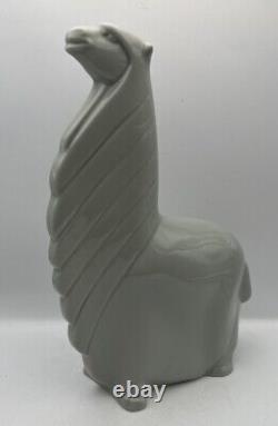 Very RARE LENOX LLAMA ART DECO Style Vintage Gray Grey Figurine Glossy 1960s