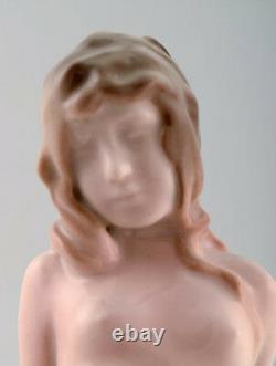 Vicken von Post for Rörstrand, Rare art deco figure in porcelain. Nude woman