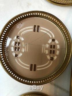 Villeroy & Boch Porcelain Metal Serving Tray and 12 Coasters, Jugendstil Saxony