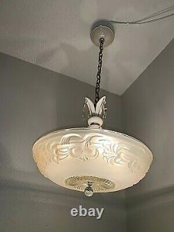 Vintage 1930-40s PORCELIER Bedroom 4 Light Hanging Fixture