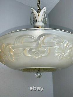 Vintage 1930-40s PORCELIER Bedroom 4 Light Hanging Fixture