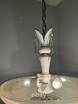 Vintage 1930-40s PORCELIER Bedroom 4 Light Hanging Fixture