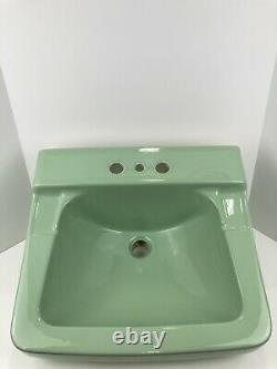 Vintage 1962s 60s era Crane Plumbing Co. Mint Green Porcelain Sink Wall Mounted