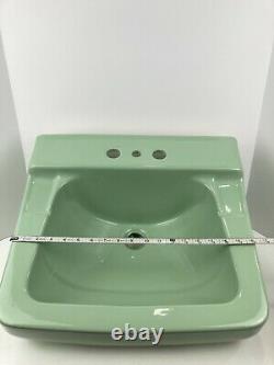 Vintage 1962s 60s era Crane Plumbing Co. Mint Green Porcelain Sink Wall Mounted