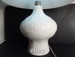 Vintage 1970 Lladró Art Deco Revival White Porcelain Pomal Lamp Spain Works