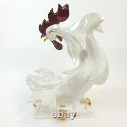 Vintage 1980's Art Deco GALOS Porcelain ROOSTER Statue Figurine Portugal Signed