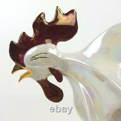 Vintage 1980's Art Deco GALOS Porcelain ROOSTER Statue Figurine Portugal Signed