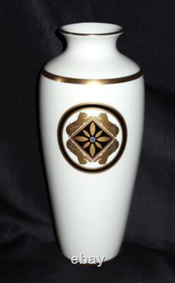 Vintage 1986 Cartier La Maison de L'Art Deco Deco Porcelain Vase, 7 1/2 Tall