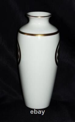 Vintage 1986 Cartier La Maison de L'Art Deco Deco Porcelain Vase, 7 1/2 Tall