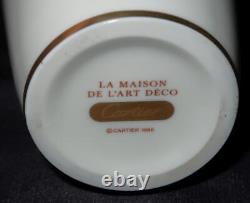 Vintage 1986 Cartier La Maison de L'Art Deco Deco Porcelain Vase, 7 1/2 Tall