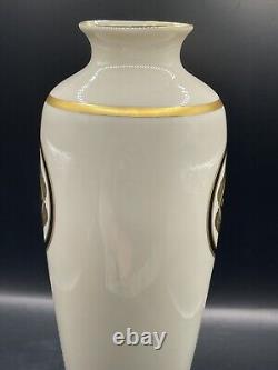 Vintage 1986 Cartier La Maison de L'Art Deco Panther Porcelain Vase, 7 1/2 Tall
