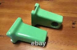 Vintage 30s Art Deco Green Jade Jadite Porcelain Towel Bar Rack Holders Brackets