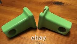 Vintage 30s Art Deco Green Jade Jadite Porcelain Towel Bar Rack Holders Brackets