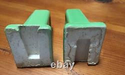 Vintage 30s Art Deco Green Jade Jadite Porcelain Towel Bar Rack Holders Brackets