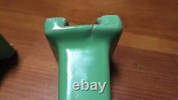 Vintage 30s Art Deco Green Jade Jadite Porcelain Towel Bar Rack Holders Brackets