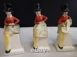 Vintage 6 Porcelain Bone China Place Card Holders Germany ART DECO LADYS TOP HAT