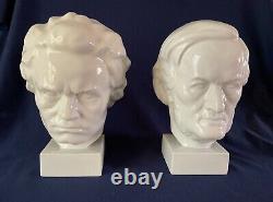 Vintage AUGARTEN Wien White Porcelain WAGNER Composer Bust Head by Optiz 9.5