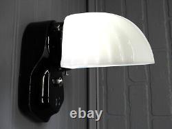 Vintage Antique Art Deco Black Porcelain Bathroom Vanity Wall Sconce