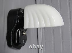 Vintage Antique Art Deco Black Porcelain Bathroom Vanity Wall Sconce