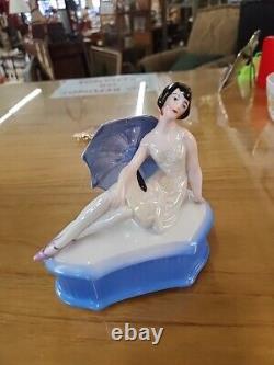 Vintage Art Deco Bavaria Luster Porcelain Dresser Jewelry Box Trinket Doll 1930