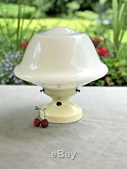 Vintage Art Deco Ceiling Light Globe Porcelain Fixture & Glass Shade