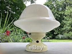 Vintage Art Deco Ceiling Light Globe Porcelain Fixture & Glass Shade