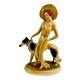 Vintage Art Deco Ceramic Statue 20 Posh Hat Lady Figure With Borzois Dog