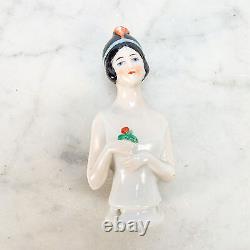 Vintage Art Deco Flapper Porcelain Pincushion Head Half Doll Germany No. 5333