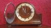 Vintage Art Deco German Hac 8 Day Walnut Case Striking Mantel Clock