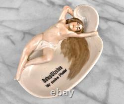 Vintage Art Deco German Porcelain Nude Women Pipe Rest Ashtray