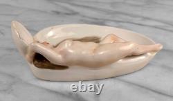 Vintage Art Deco German Porcelain Nude Women Pipe Rest Ashtray