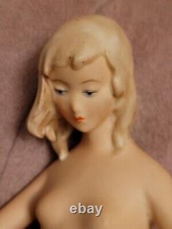 Vintage Art Deco Gerold Porcelain Bavaria Of A Nude Lady With a Dog