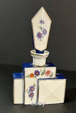 Vintage Art Deco Gold Gilded Porcelain Perfume Bottle Hand Painted German