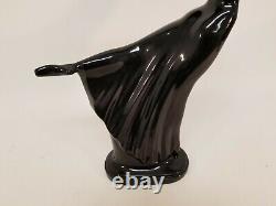 Vintage Art Deco MCM Black Porcelain Figurine Woman Ballet Dancer 19 Italian