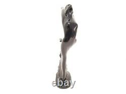 Vintage Art Deco MCM Black Porcelain Figurine Woman Ballet Dancer 19 Italian