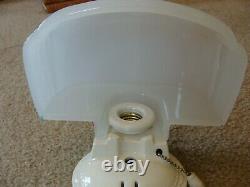 Vintage Art Deco Milk Glass Porcelain Bathroom Wall Sconce Light Outlet Re-wired