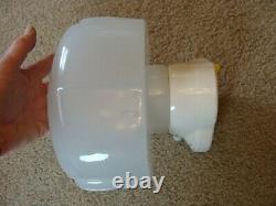 Vintage Art Deco Milk Glass Porcelain Bathroom Wall Sconce Light Outlet Re-wired