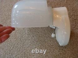 Vintage Art Deco Milk Glass Porcelain Bathroom Wall Sconce Light Outlet Re-wired