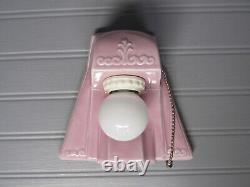 Vintage Art Deco PORCELIER Lavender Porcelain Bathroom Wall Sconce