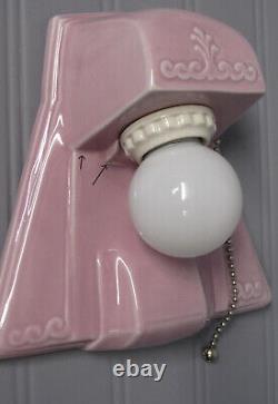 Vintage Art Deco PORCELIER Lavender Porcelain Bathroom Wall Sconce