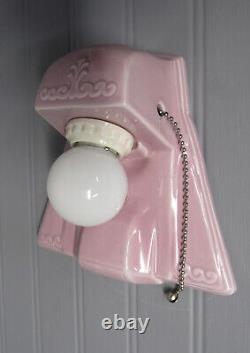 Vintage Art Deco PORCELIER Lavender Porcelain Bathroom Wall Sconce