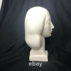 Vintage Art Deco Pair Ceramic Busts Blanc de Chine Frank Graham Holmes