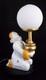 Vintage Art Deco Pierrot And The Moon French Porcelain Dresser Lamp 1920