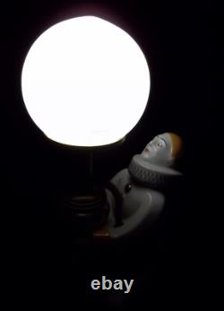 Vintage Art Deco Pierrot And The Moon French Porcelain Dresser Lamp 1920